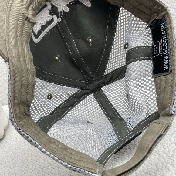 GLOCK Girl Hat Womens Taupe Gray Mesh Back Baseball Trucker Gun Pistol Hook Loop - Picture 7 of 9